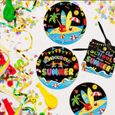 96 Pcs Summer Vacation Party Plates and Napkins - Grencian
